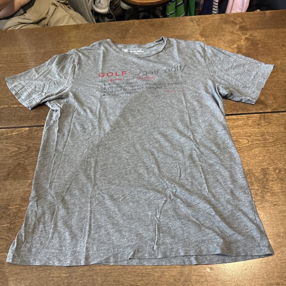 Travis Mathew Graphic T Shirt Mens Medium Gray Galf Golf Funny Short Sleeve